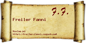 Freiler Fanni névjegykártya