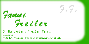 fanni freiler business card